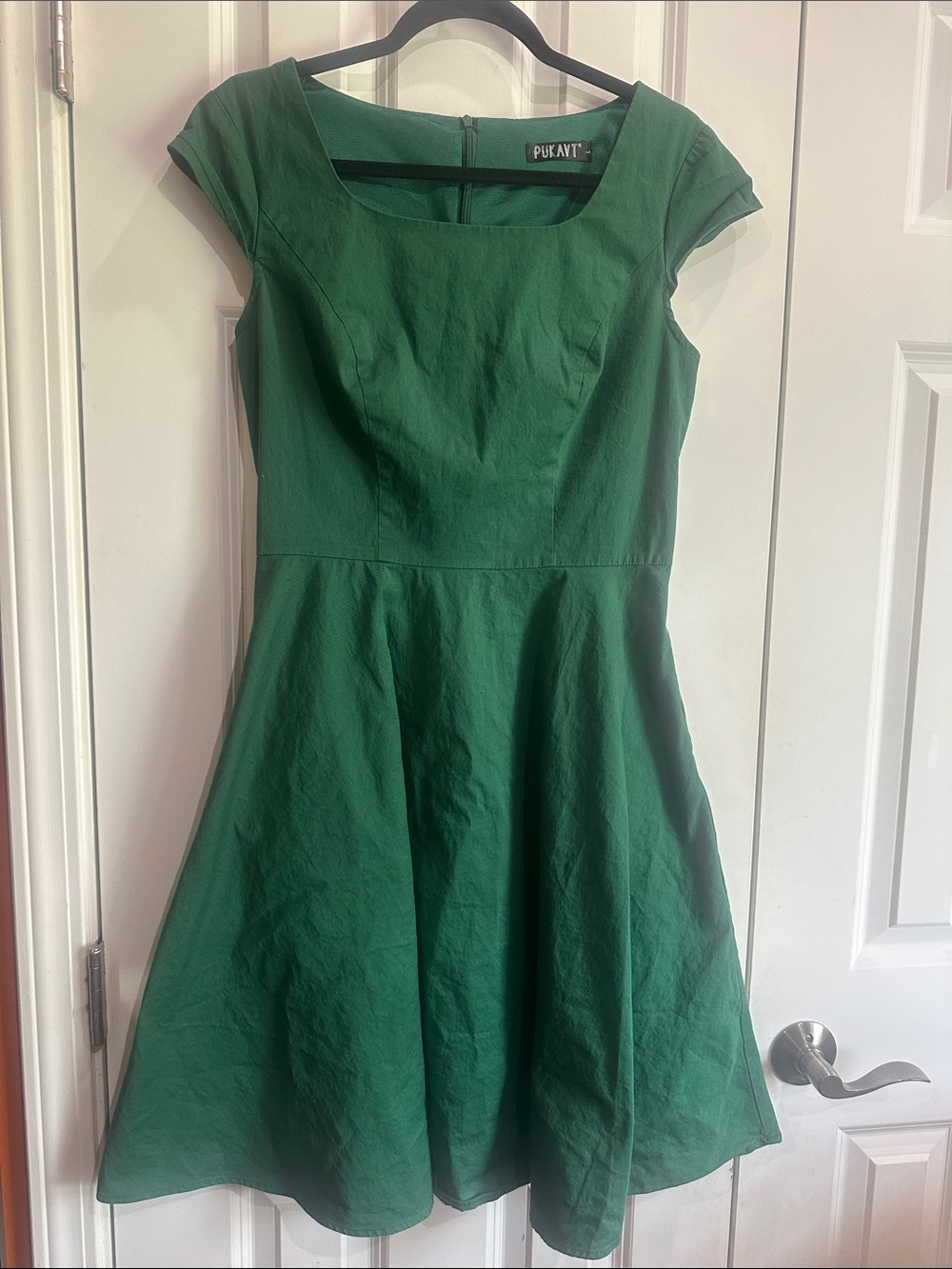 NWOT Fit-and-Flare Emerald Green Midi Dress by size L